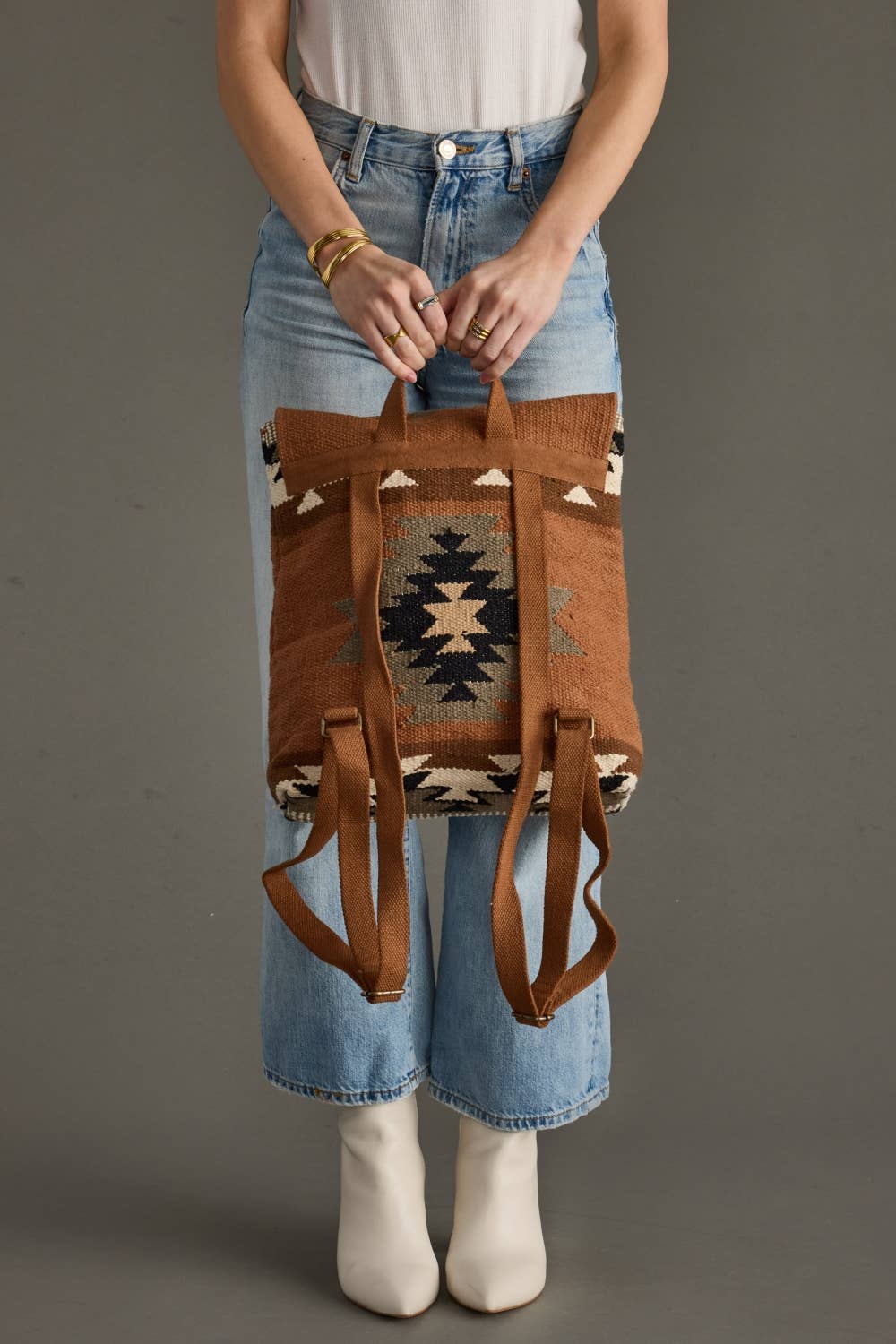 Panache Apparel Co. - Rust, Olive & Cream Aztec Backpack