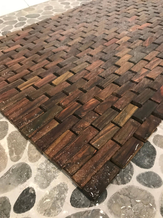 Hip-o Modern Living - Teak & Rosewood Indoor/Outdoor Bath & Shower Mat (28 x 20")