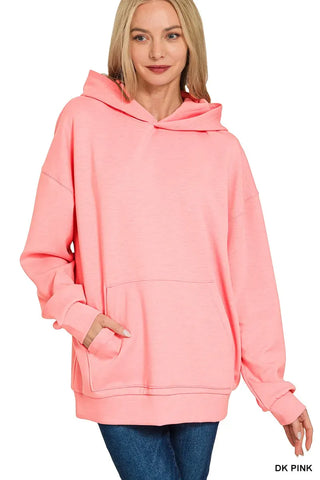 Zenana Oversized Scuba Hoodie with Kangaroo Pocket Oversized Scuba Hoodie with Kangaroo Pocket | The Frosted Leopard