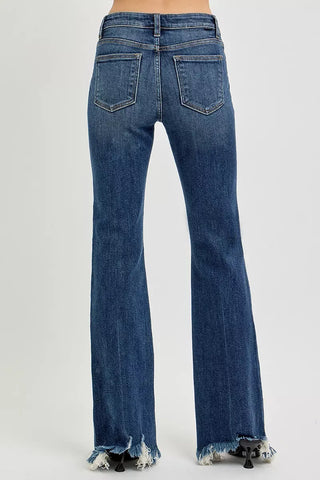 RISEN Mid Rise Flare Frayed Hem Jeans pants RISEN Mid Rise Flare Frayed Hem Jeans | The Frosted Leopard