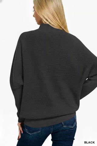 Zenana Dolman Sleeve Mock Neck Sweater Zenana Dolman Sleeve Mock Neck Sweater | The Frosted Leopard