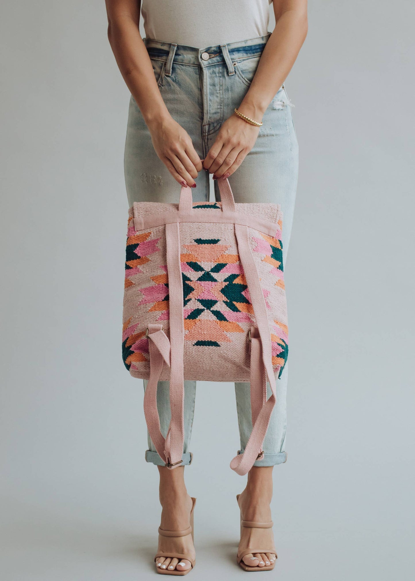 Panache Apparel Co. - Pink, Teal & Orange Aztec Backpack