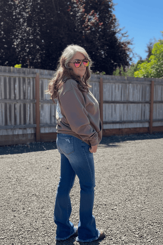 bytos Raw Hem Distressed High Rise Bootcut Jeans pants Raw Hem Distressed High Rise Bootcut Jeans - bytos Denim | The Frosted Leopard