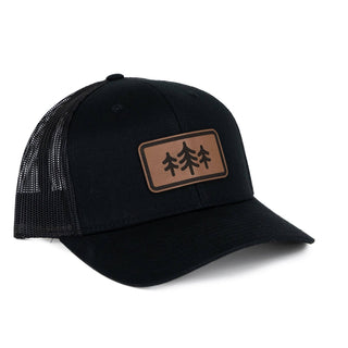 TriPine - TriPine Leather Patch Trucker Hat hats TriPine Leather Patch Trucker Hat | The Frosted Leopard
