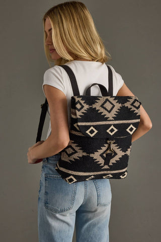 Panache Apparel Co. - Black, Taupe & Cream Aztec Backpack bags Panache Apparel Co. Black, Taupe & Cream Aztec Backpack | The Frosted Leopard