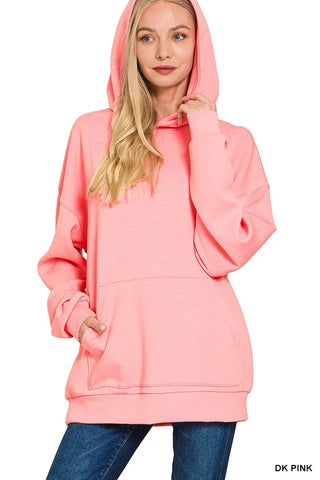 Zenana Oversized Scuba Hoodie with Kangaroo Pocket Oversized Scuba Hoodie with Kangaroo Pocket | The Frosted Leopard