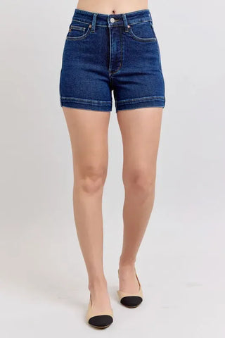 Judy Blue Full Size High Waist Tummy Control Denim Shorts Plus Size shorts Judy Blue Full Size High Waist Tummy Control Denim Shorts Plus Size