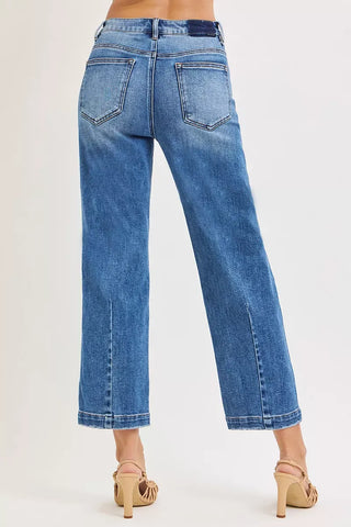RISEN High Rise Crop Boyfriend Tapered Jeans pants High Rise Wide Leg Cropped Jeans - RISEN Denim | The Frosted Leopard