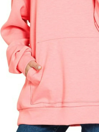 Zenana Oversized Scuba Hoodie with Kangaroo Pocket Oversized Scuba Hoodie with Kangaroo Pocket | The Frosted Leopard