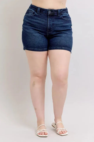 Judy Blue Full Size High Waist Back Flap Pocket Denim Shorts Plus Size shorts Judy Blue Full Size High Waist Back Flap Pocket Denim Shorts Plus Size
