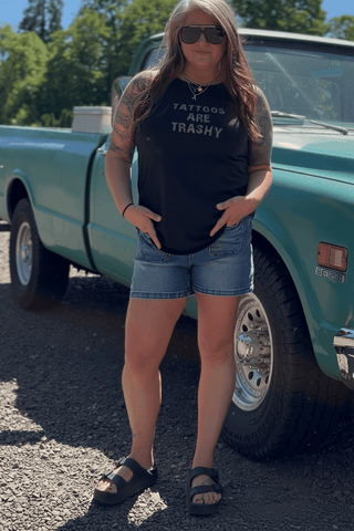 RISEN High Rise Front Tie Up Shorts with Patch Pockets shorts RISEN High Rise Front Tie Up Shorts with Patch Pockets