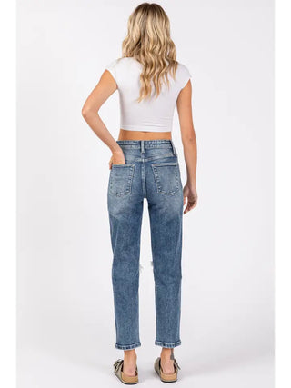 Petra 153 Destroyed Super High Rise Stretch Mom Jeans pants Destroyed Super High Rise Stretch Mom Jeans - Petra 153 | The Frosted Leopard
