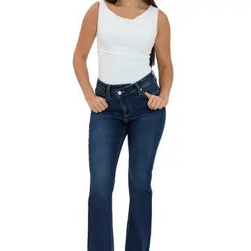 RFM Mia High Rise Crossover Bootcut Jeans