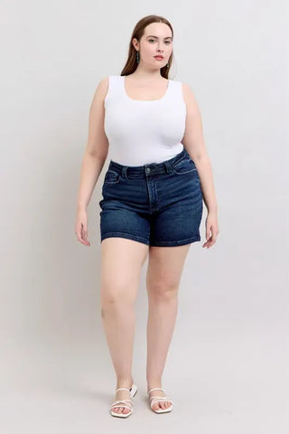Judy Blue Full Size High Waist Back Flap Pocket Denim Shorts Plus Size shorts Judy Blue Full Size High Waist Back Flap Pocket Denim Shorts Plus Size