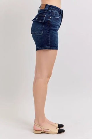 Judy Blue Full Size High Waist Back Flap Pocket Denim Shorts Plus Size shorts Judy Blue Full Size High Waist Back Flap Pocket Denim Shorts Plus Size
