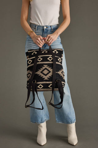 Panache Apparel Co. - Black, Taupe & Cream Aztec Backpack bags Panache Apparel Co. Black, Taupe & Cream Aztec Backpack | The Frosted Leopard
