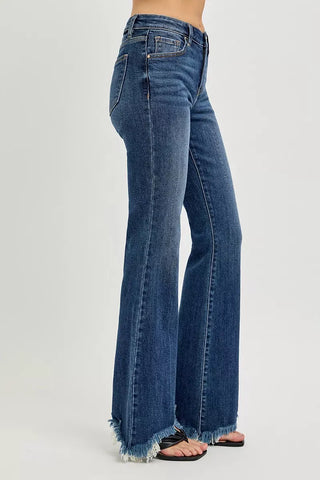 RISEN Mid Rise Flare Frayed Hem Jeans pants RISEN Mid Rise Flare Frayed Hem Jeans | The Frosted Leopard