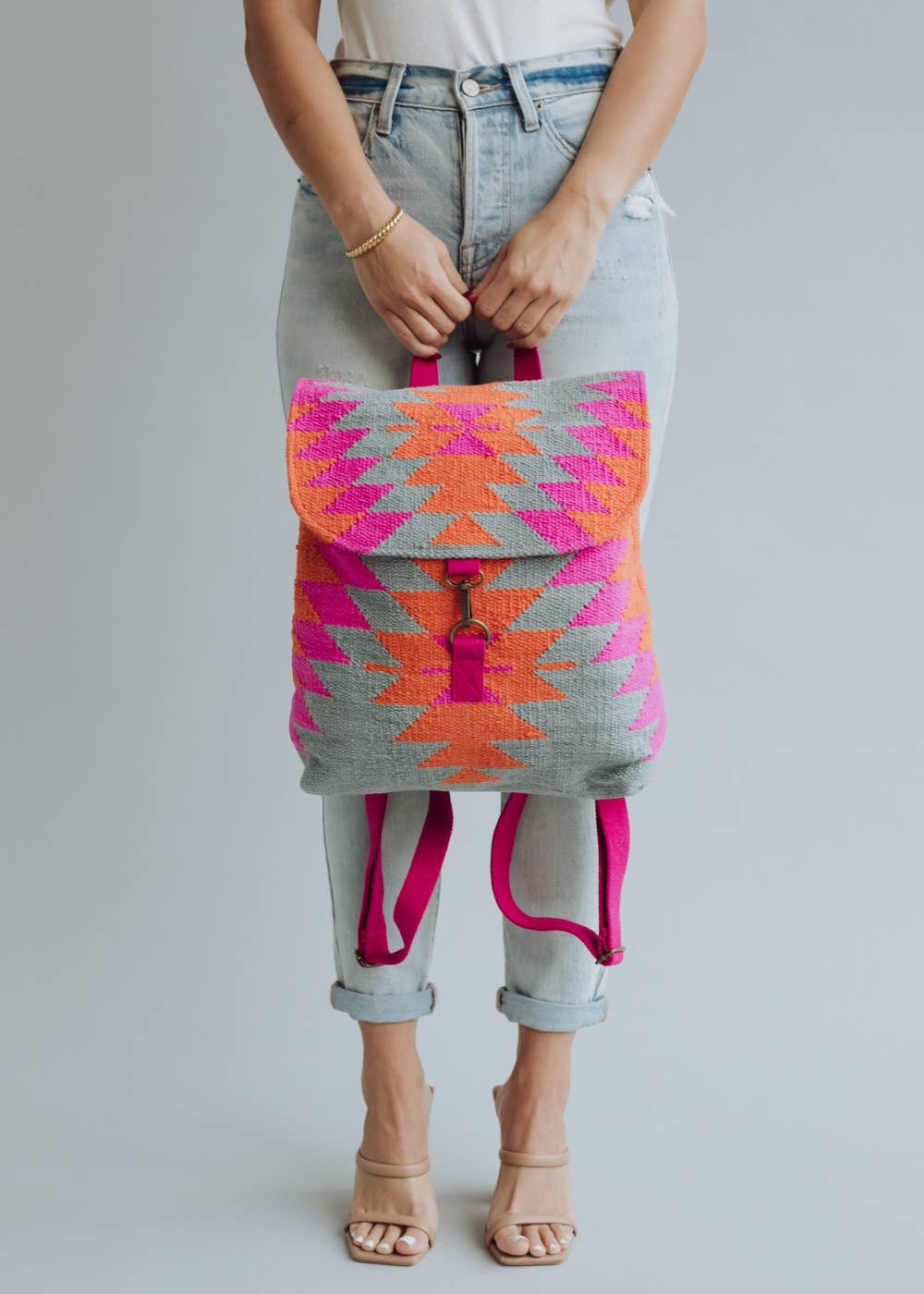 Panache Apparel Co. - Orange, Pink & Slate Aztec Backpack