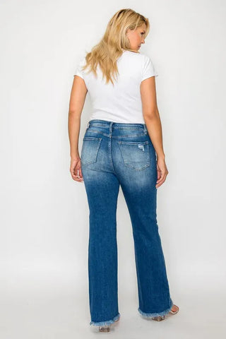 bytos Raw Hem Distressed High Rise Bootcut Jeans pants Raw Hem Distressed High Rise Bootcut Jeans - bytos Denim | The Frosted Leopard