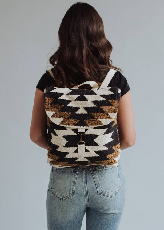Panache Apparel Co. - Black, White & Brown Aztec Backpack