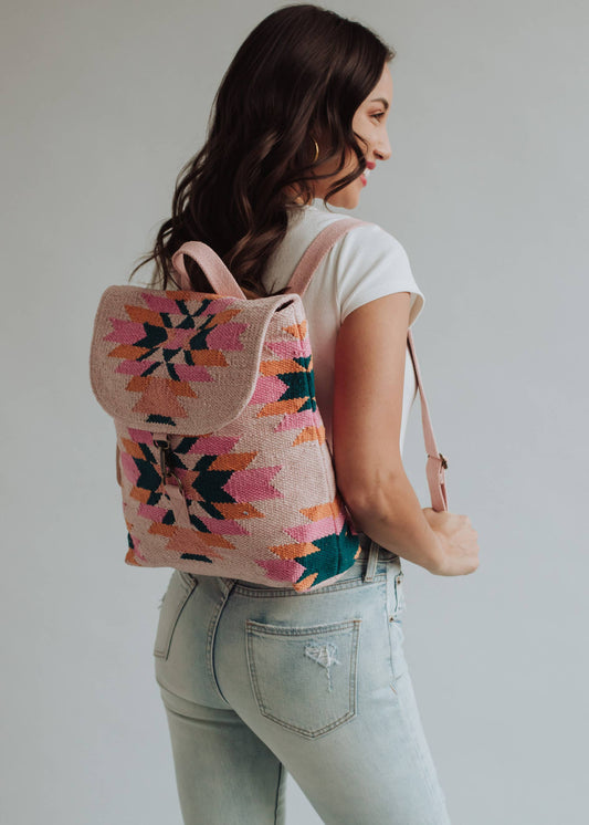 Panache Apparel Co. - Pink, Teal & Orange Aztec Backpack