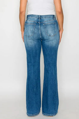 bytos Distressed High Rise Bootcut Jeans pants Distressed High Rise Bootcut Jeans with Pockets - bytos | The Frosted Leopard